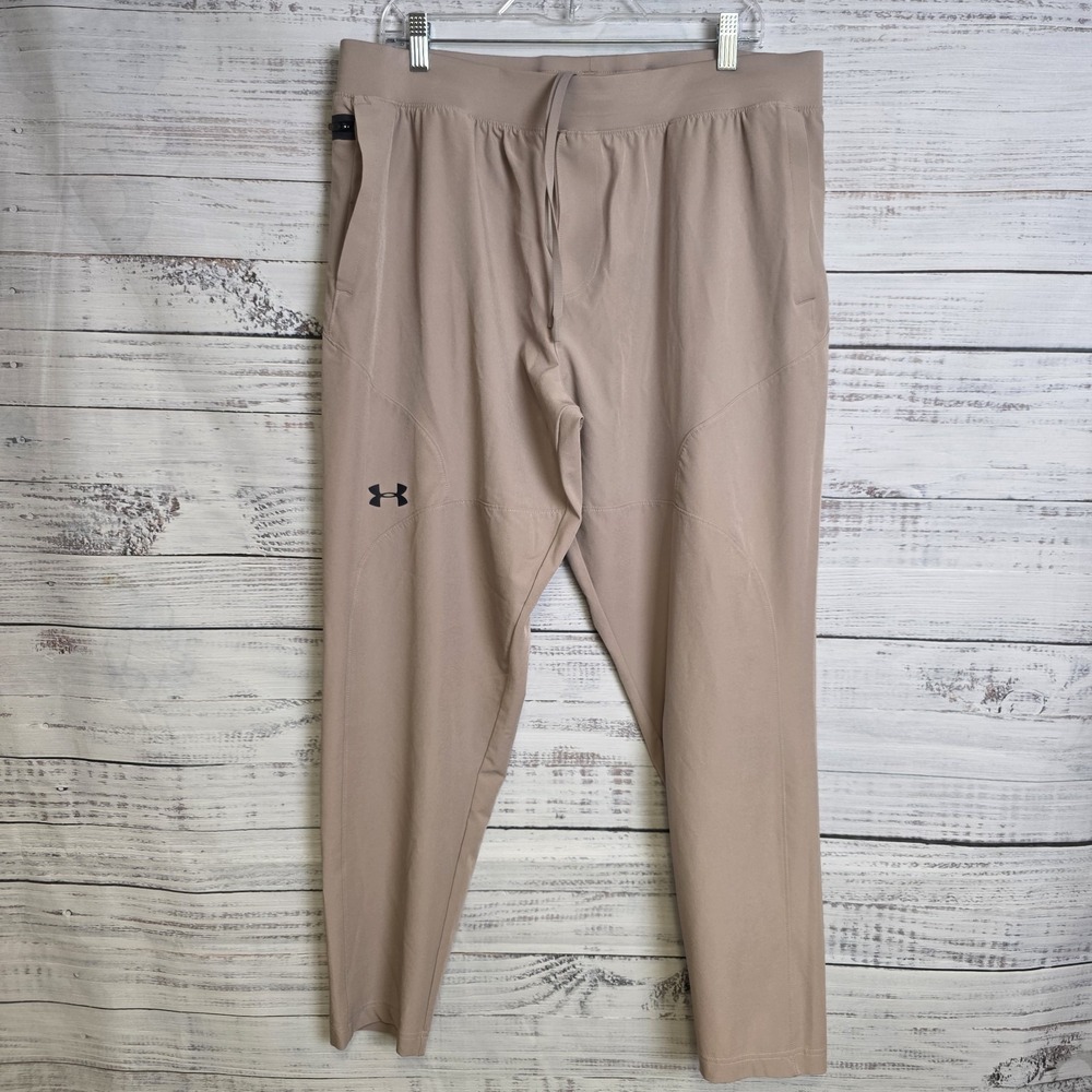 Under Armour Men's 2XL Unstoppable Beige Tapered Track Pants Fitted Item 1352028 - Picture 2 of 11